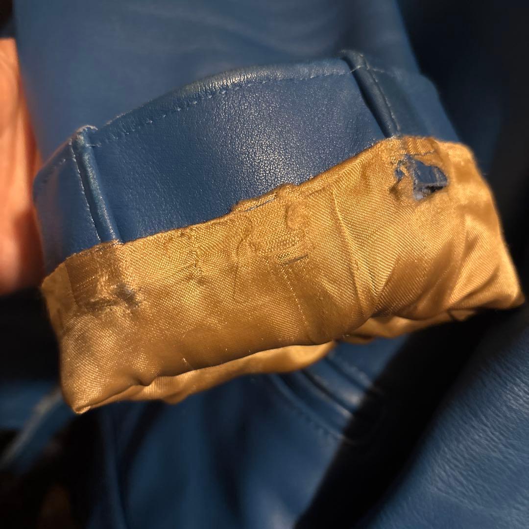 ルイスレザー ヒステリックグラマー　AVIakitブルー　レザーダブルライダース