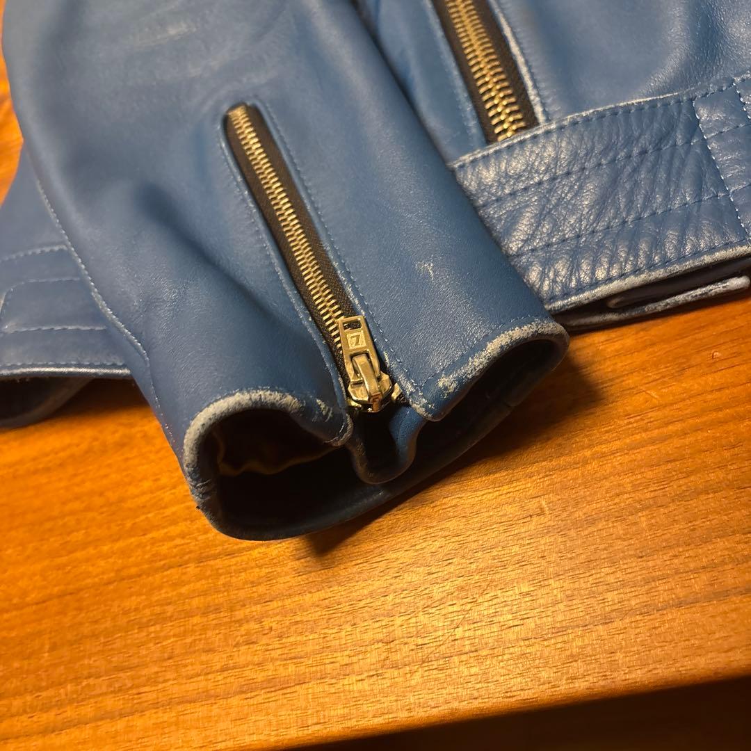 ルイスレザー ヒステリックグラマー　AVIakitブルー　レザーダブルライダース