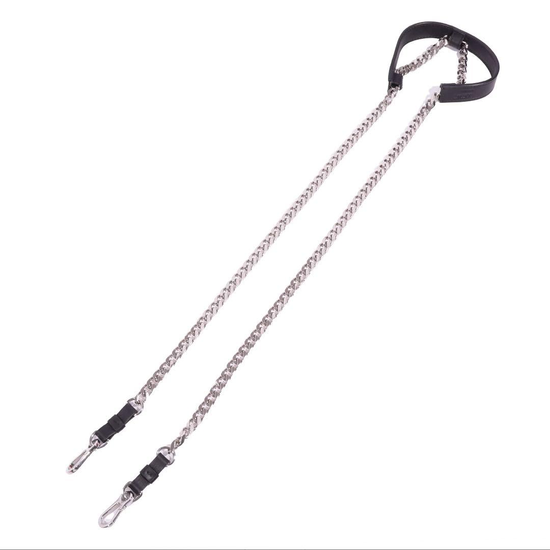 ロエベ LOEWE チェーン×レザー ショルダーストラップ