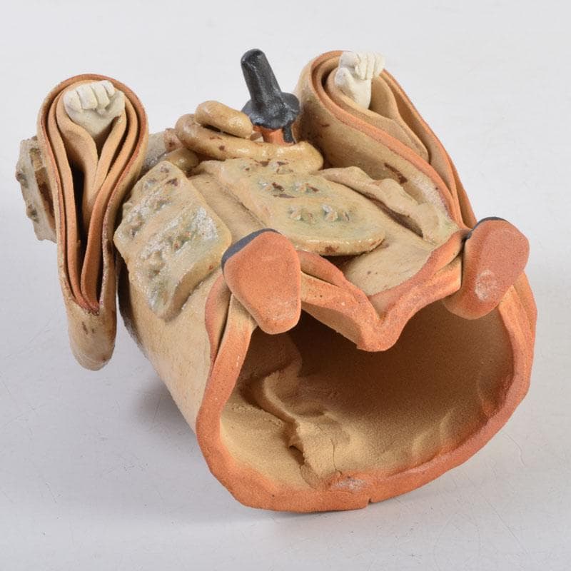 矢羽多英子作　五月陶人形　節句飾　置物　共箱　M　8732