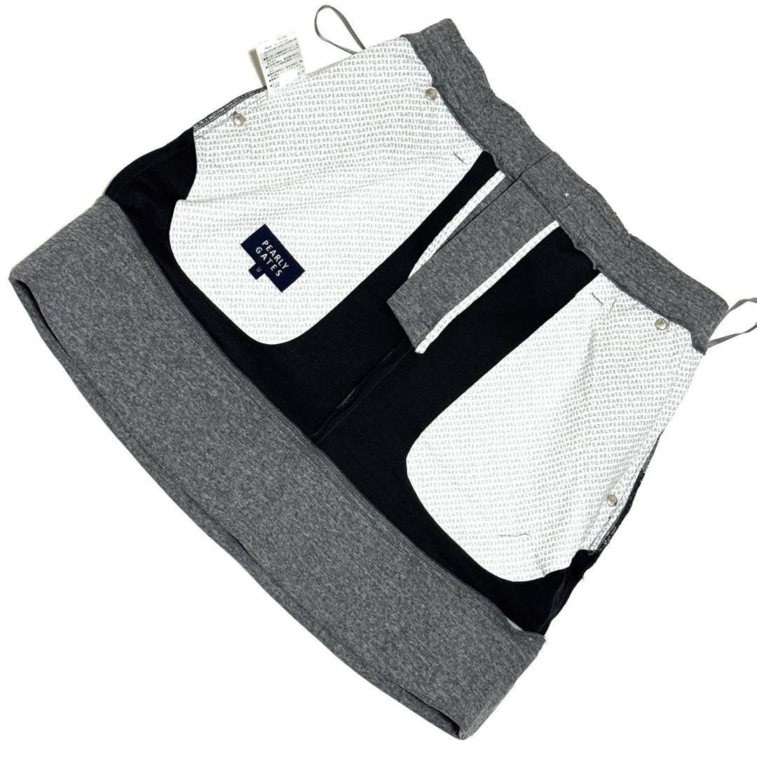 新品タグ付 パーリーゲイツ ゴルフスカート グレー 刺繍 22年