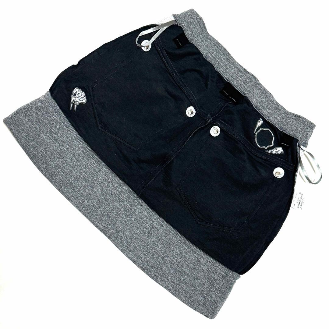 新品タグ付 パーリーゲイツ ゴルフスカート グレー 刺繍 22年