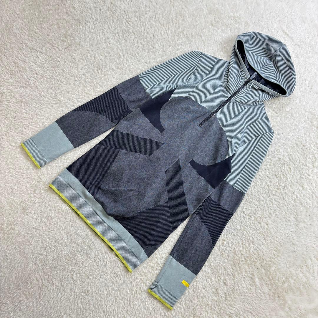 アディダス×ステラマッカートニー【S相当】グレー系 ハーフジップパーカー