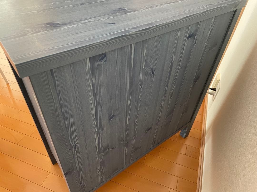 モモナチュラル キッチンカウンター 食器棚 カントリー ブルー