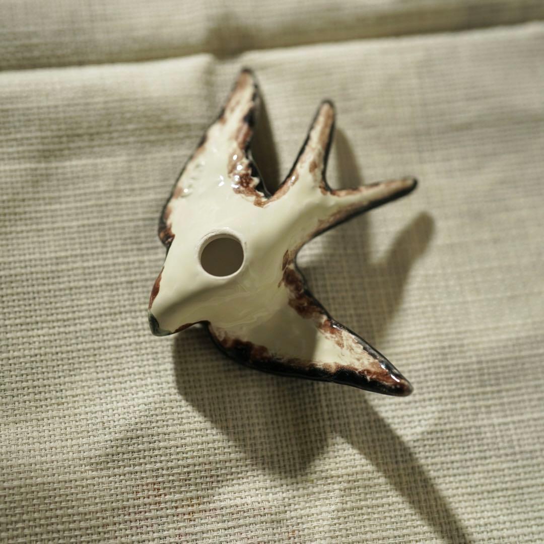 つばめ　陶器　壁掛け