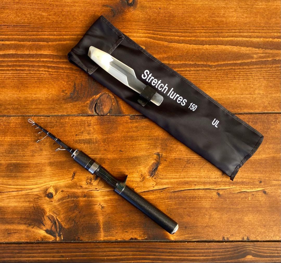 渓流釣りセット　ベイトフィネス　軽量　カーボンロッド　ランディングネット　5ft