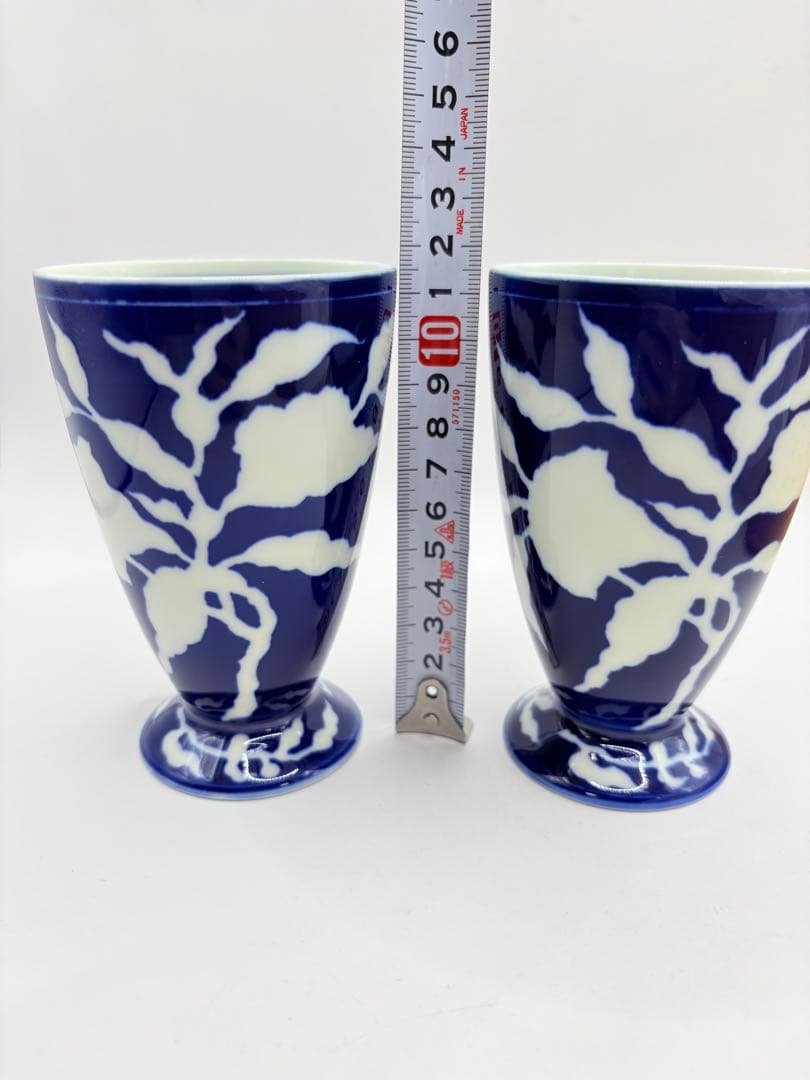 深川製磁 草花折枝白抜紋 洋酒杯　2個セット