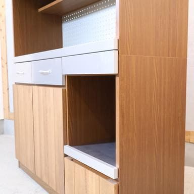 unico ウニコ ストラーダ 3面レンジボード 食器棚 キッチンボード 収納