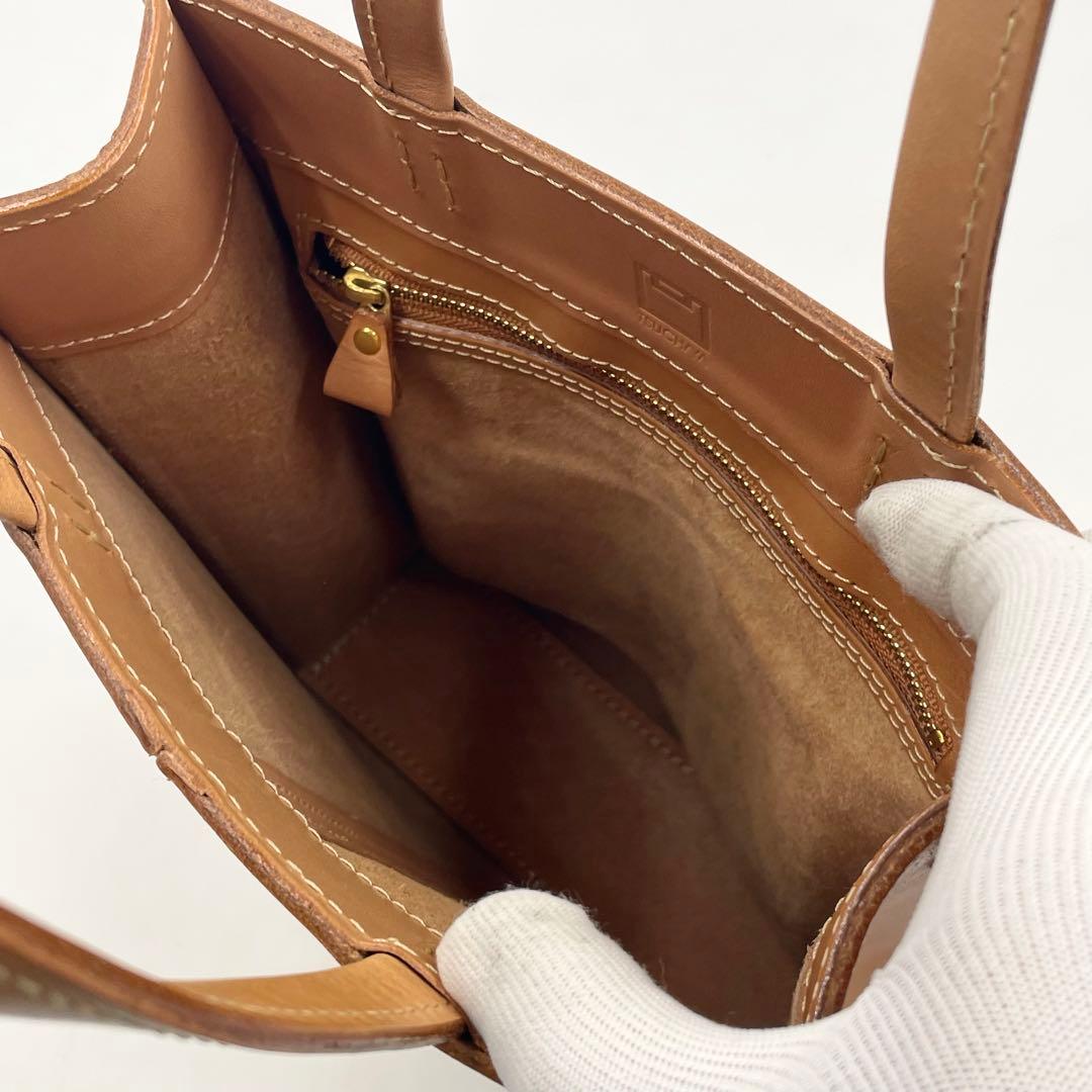 土屋鞄　ナチューラ　トートバッグ　ステッチ　ロゴ　スクエア　メンズ