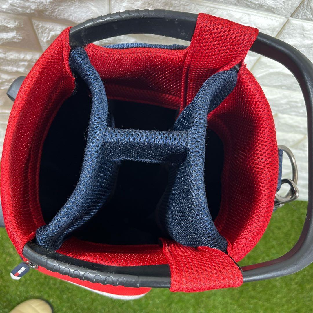 BEAMS GOLF スタンドキャディバッグ 白×赤×青