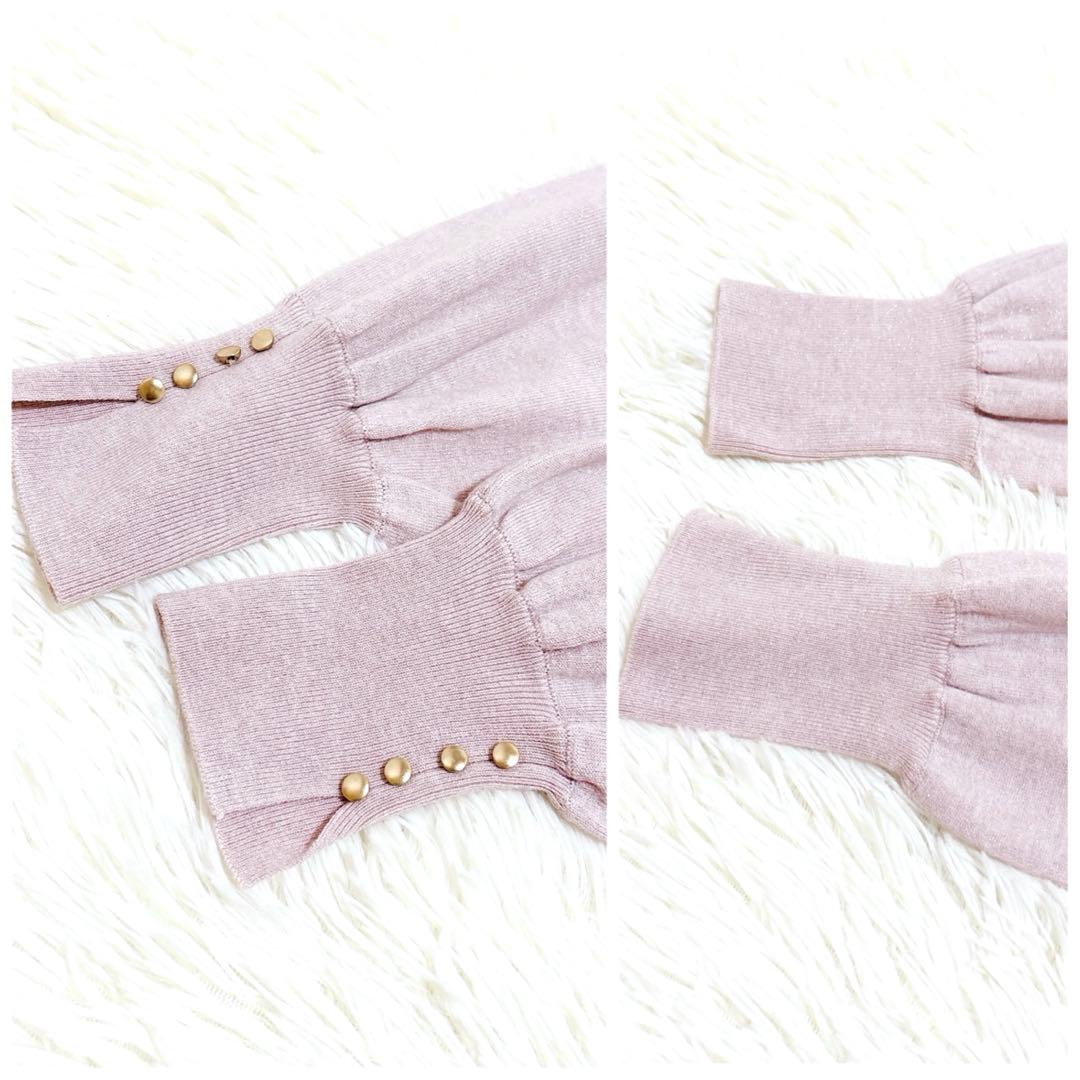 24aw✨ノーリーズ《手洗い可能》ラメ総針Vネックコクーンワンピース　M 現行