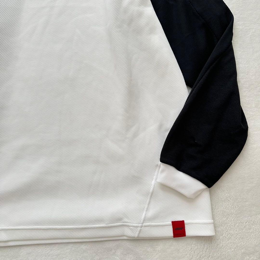 デサント　長袖バレーボール用ゲームシャツ（M）メッシュ　ロゴ　白黒系　スポーツ