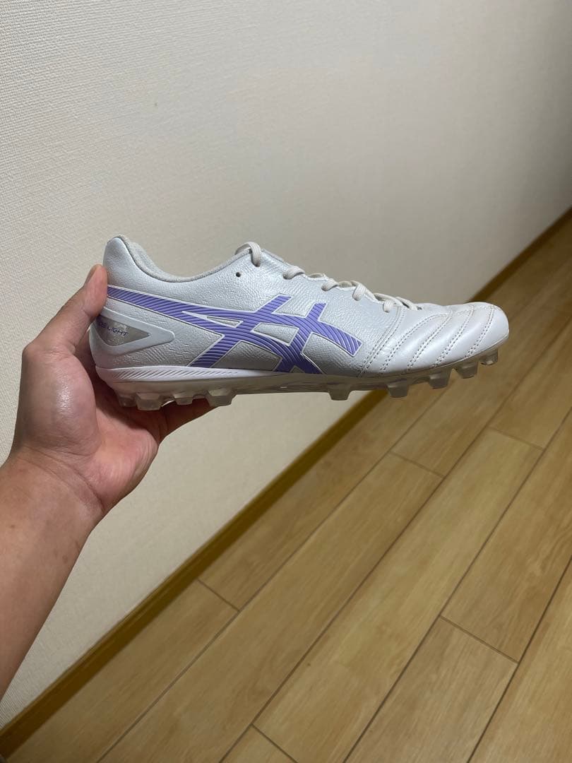 asics サッカーシューズ ホワイト/パープル 25.5cm