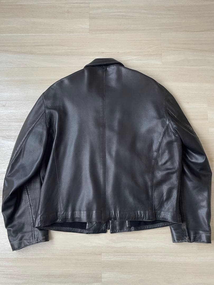 80s ジョルジオアルマーニ コレクション イタリア製 ラムレザージャケット 黒
