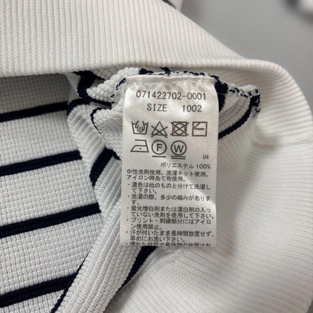 ZOY ゾーイ ボーダークルーネックセータ ホワイト/ネイビー/イエロー