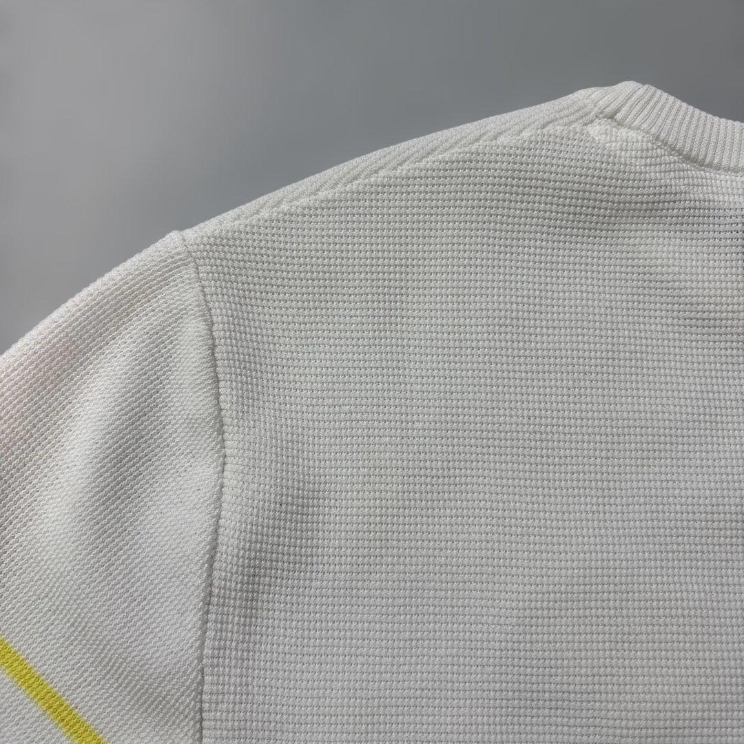 ZOY ゾーイ ボーダークルーネックセータ ホワイト/ネイビー/イエロー