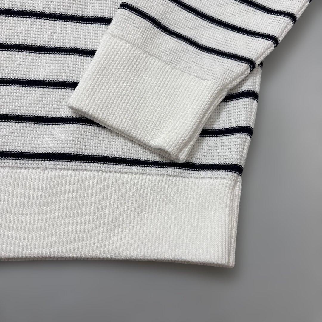 ZOY ゾーイ ボーダークルーネックセータ ホワイト/ネイビー/イエロー