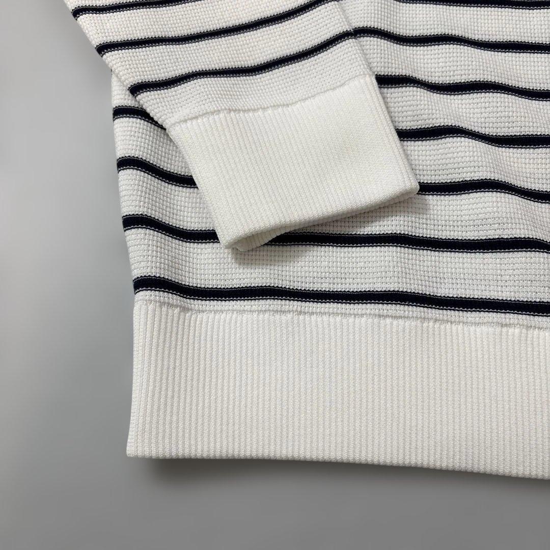 ZOY ゾーイ ボーダークルーネックセータ ホワイト/ネイビー/イエロー