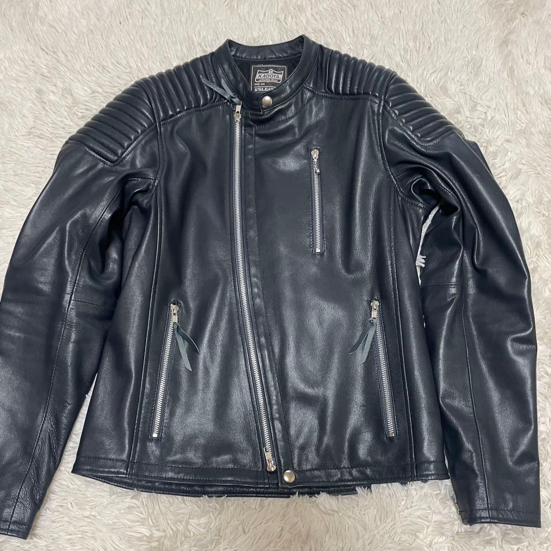 未使用　KADOYA ゴートレザーセミダブルジャケット FENNEL Mサイズ