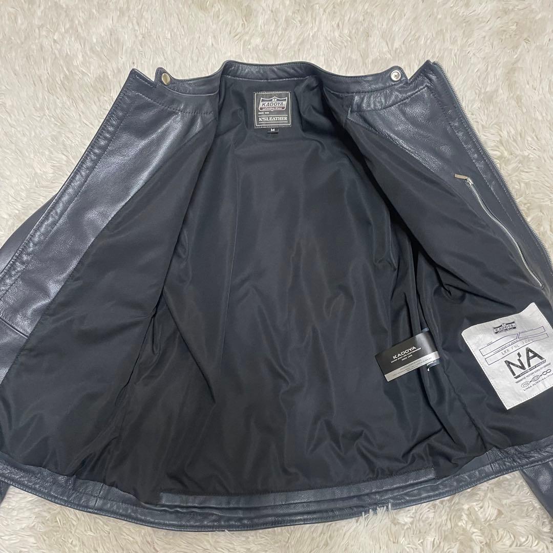 未使用　KADOYA ゴートレザーセミダブルジャケット FENNEL Mサイズ
