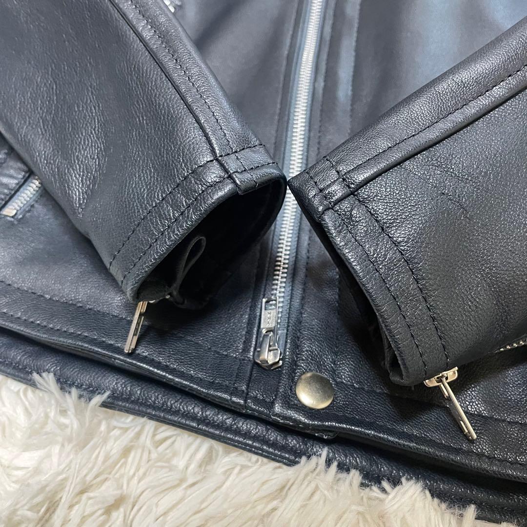 未使用　KADOYA ゴートレザーセミダブルジャケット FENNEL Mサイズ