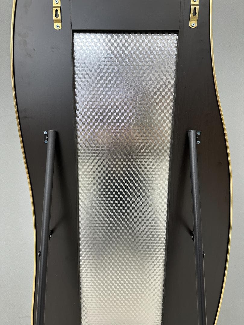 鏡　姿見　スタンドミラー　ウェーブミラー　ゴールド