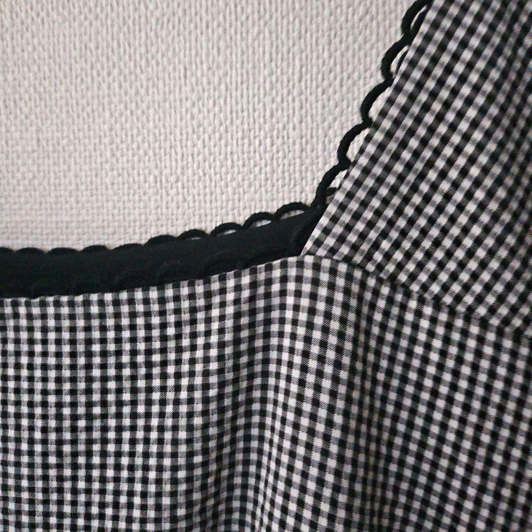 seventen セブンテン スクエアネック マキシワンピース ギンガム M