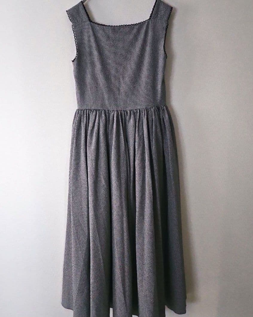 seventen セブンテン スクエアネック マキシワンピース ギンガム M