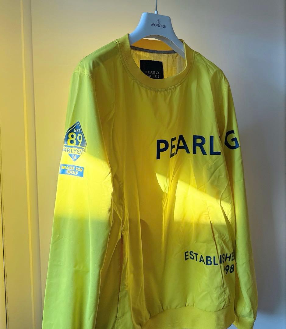 美品 ★ パーリーゲイツ ツインスニード 保温/防寒 メンズ ブルゾン 黄 紺