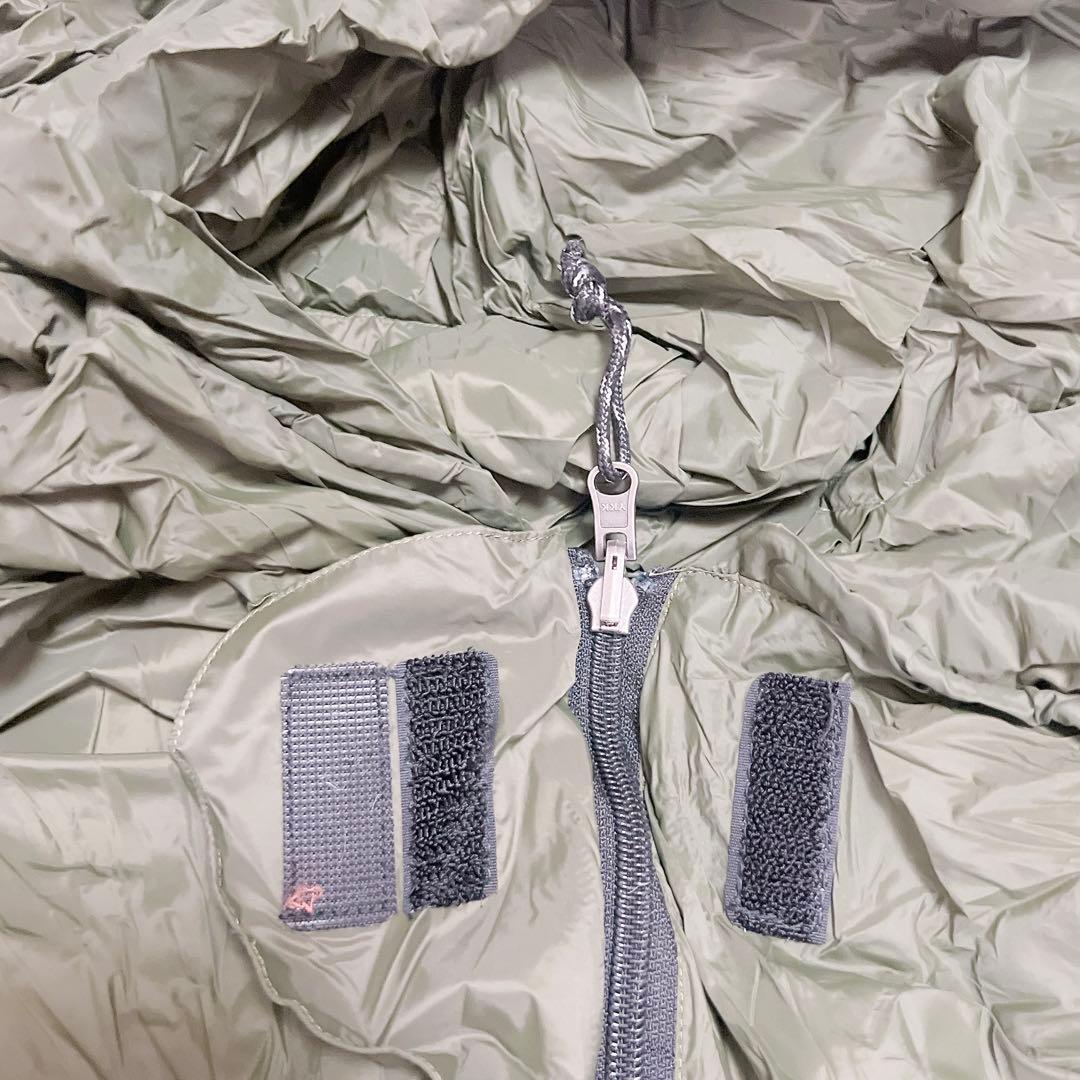 寝袋 ダウン マミー型 冬用 シュラフ アーミー グリーン もちもち