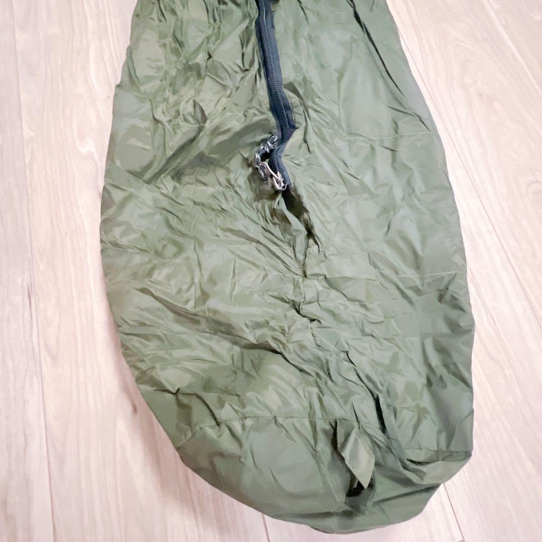 寝袋 ダウン マミー型 冬用 シュラフ アーミー グリーン もちもち