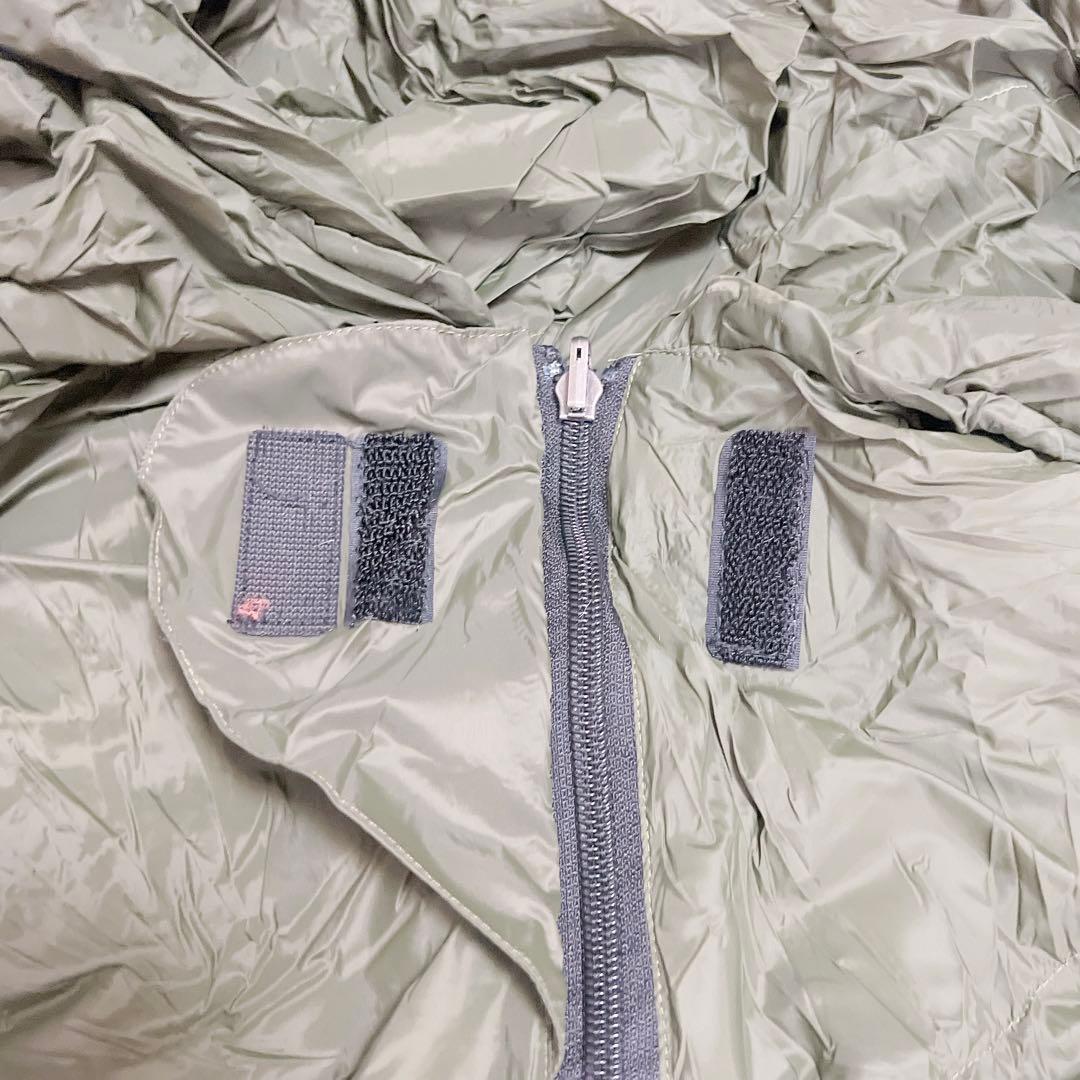 寝袋 ダウン マミー型 冬用 シュラフ アーミー グリーン もちもち