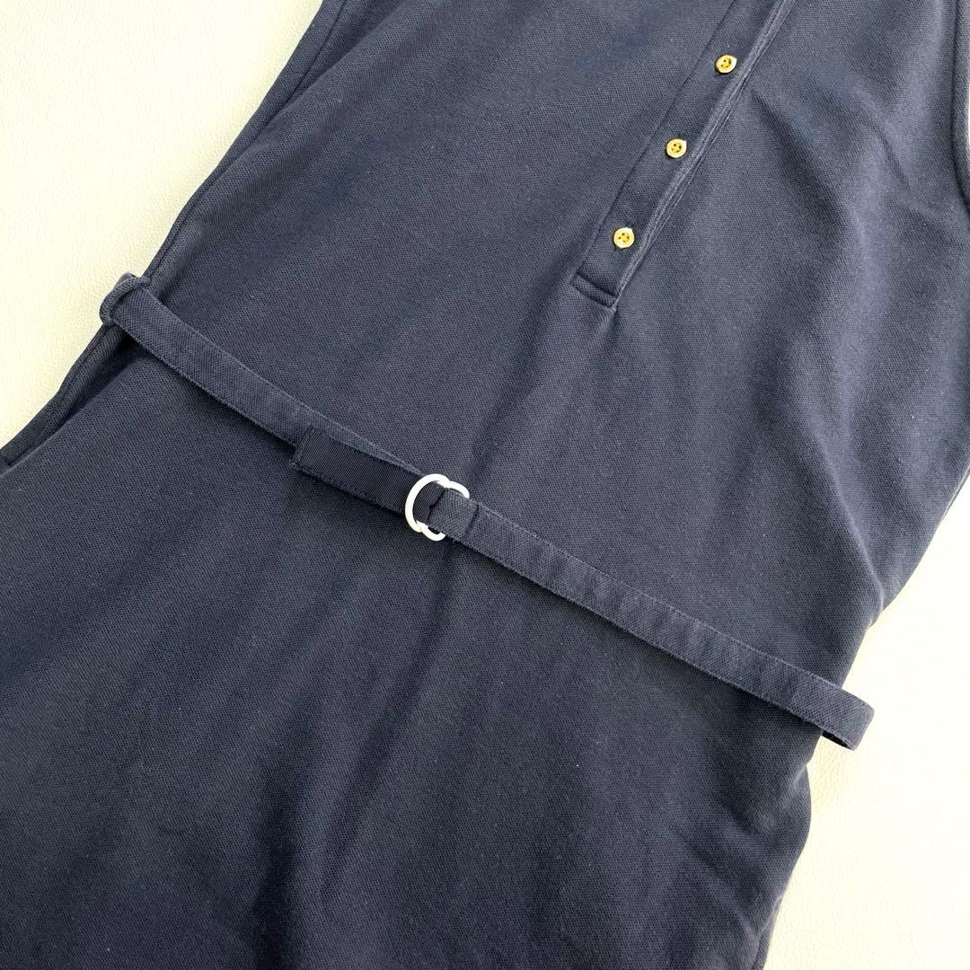 6167◆マークアンドロナ　ノースリーブワンピース　ベルト付き　ゴールド