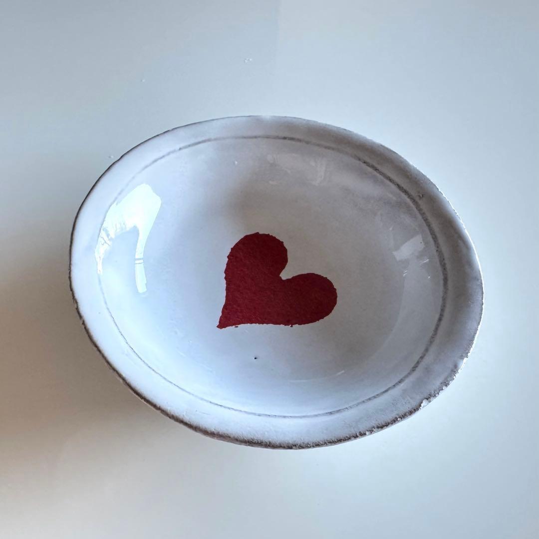 美品アスティエドヴィラット/ASTIER de VILLATTE /小皿ハート柄