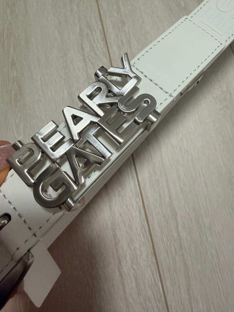 パーリーゲイツ　PEARLY GATES レザーベルト　白