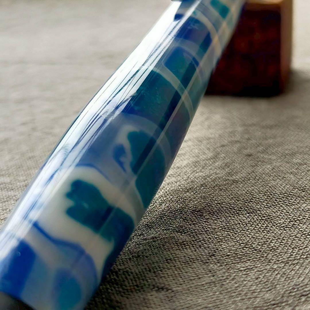 【氷河】　蓄光レジン　ハンドメイド　シャープペン　0.5mm　ブラック