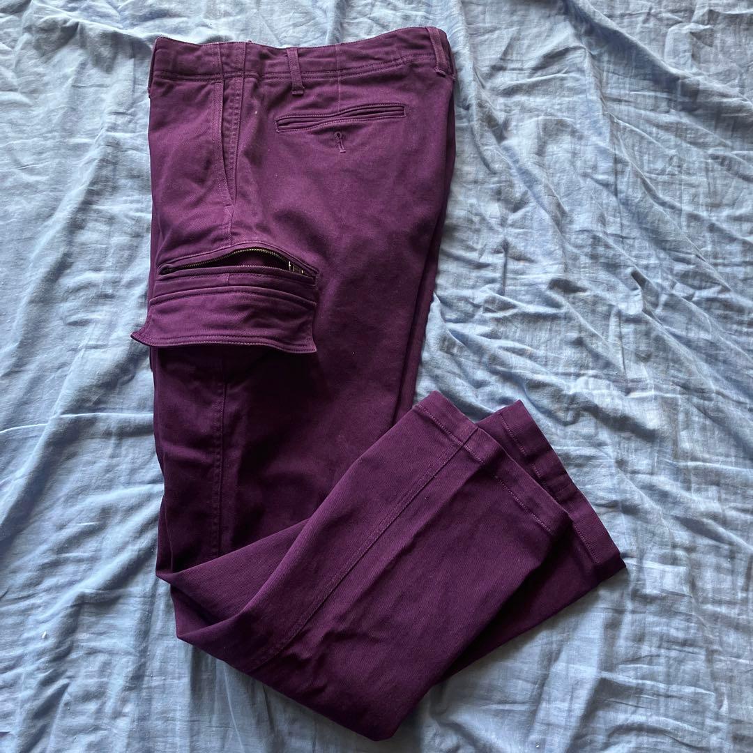 R★未使用タグあり定価44100円　AKM ストレッチカーゴパンツ紫　P195
