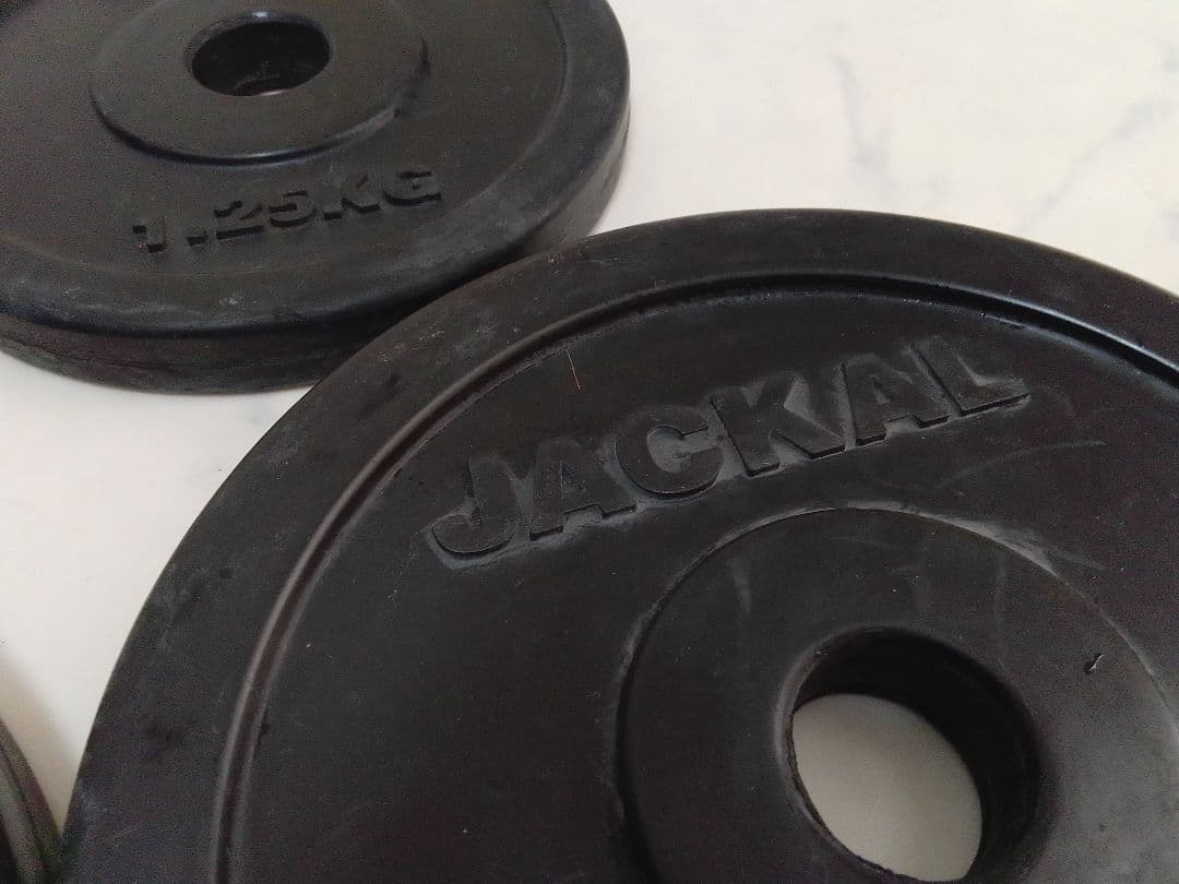 プロボディ JACKAL ラバープレート ダンベル 約20kg 28mm セット