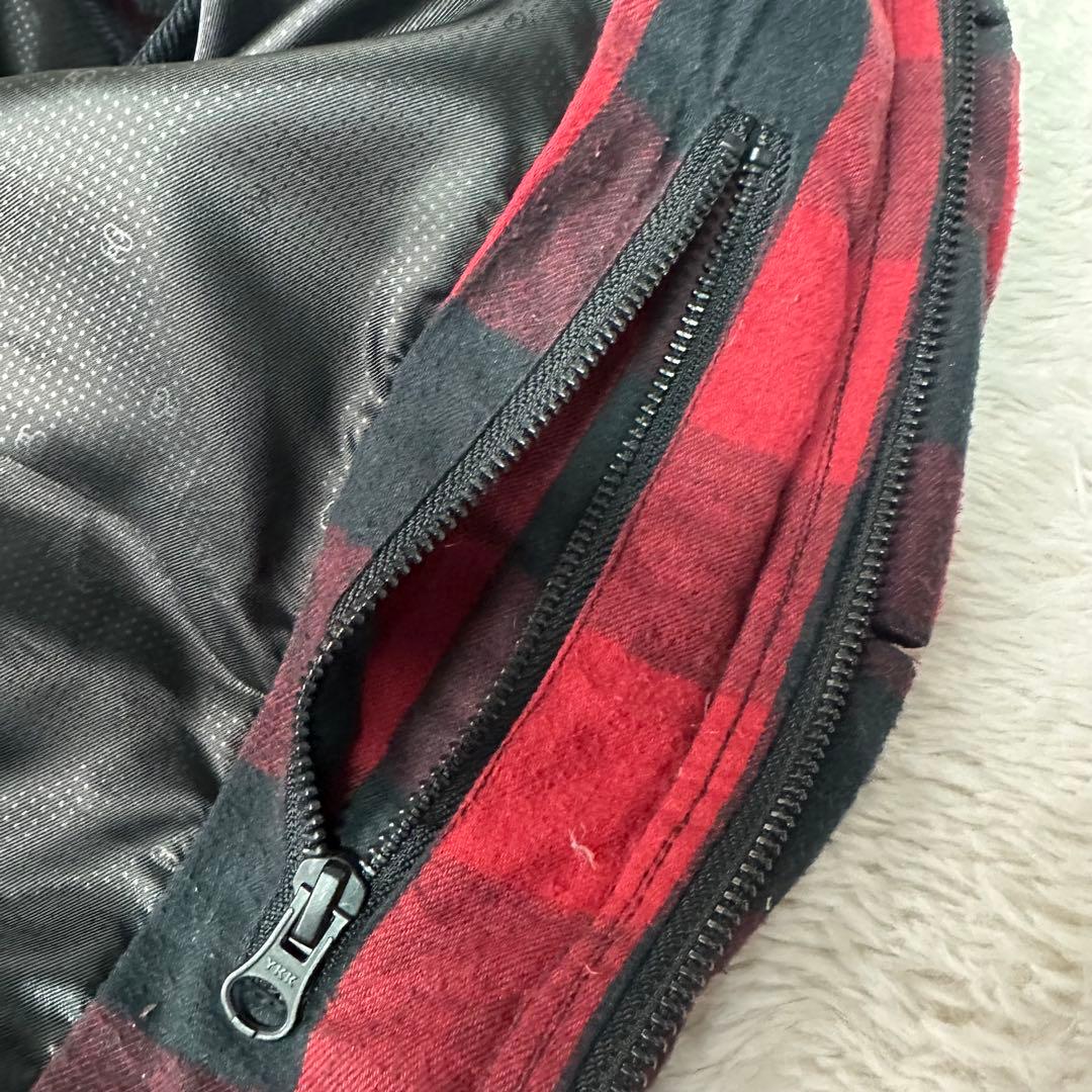 ベル 様用STÜSSY 赤・黒チェック ダウンベスト ビッグサイズ XL