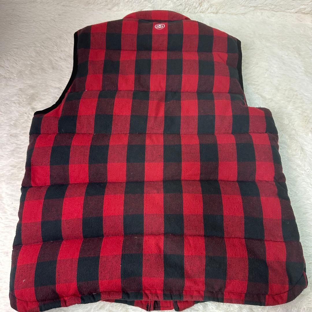 ベル 様用STÜSSY 赤・黒チェック ダウンベスト ビッグサイズ XL