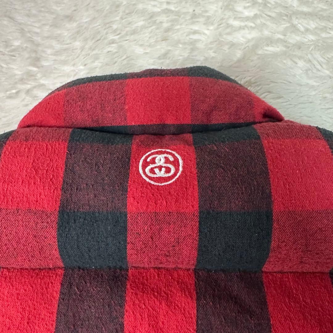 ベル 様用STÜSSY 赤・黒チェック ダウンベスト ビッグサイズ XL