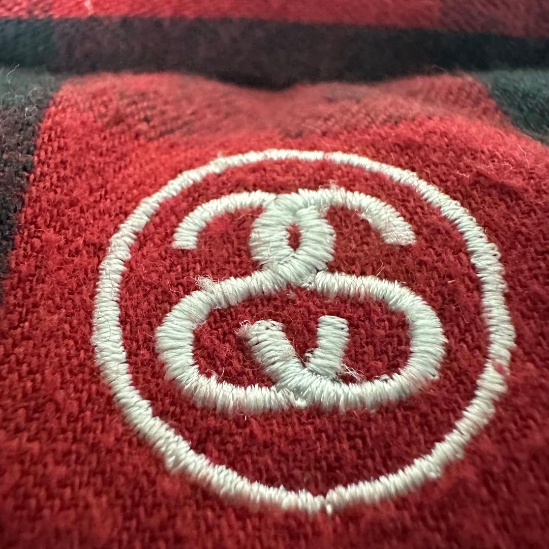 ベル 様用STÜSSY 赤・黒チェック ダウンベスト ビッグサイズ XL