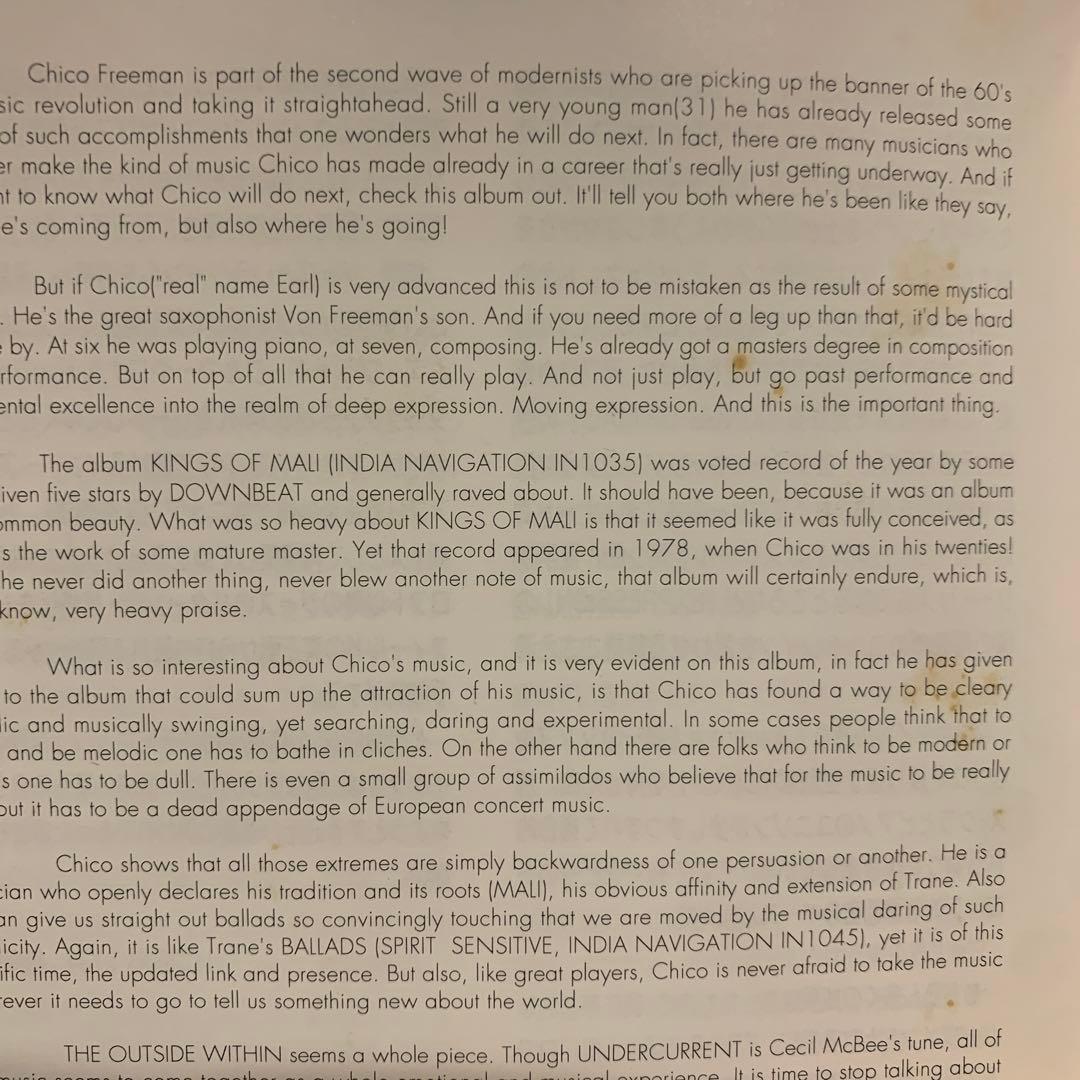 【廃盤帯付き】チコ・フリーマン「ジ・アウトサイド・ウィズイン」スピリチュアル名盤