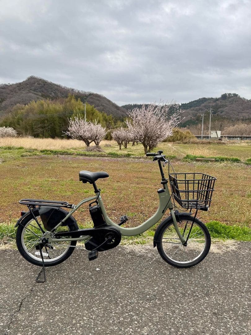 グレー 電動アシスト自転車 シティタイプ 前バスケット付き