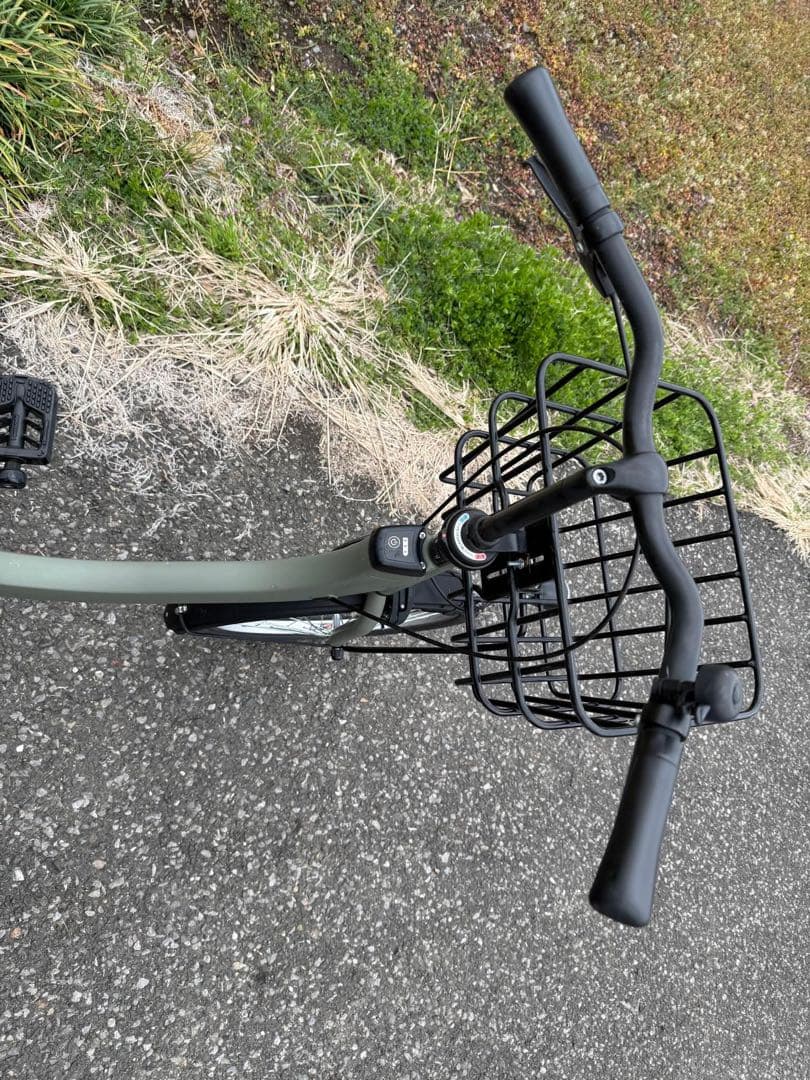 グレー 電動アシスト自転車 シティタイプ 前バスケット付き