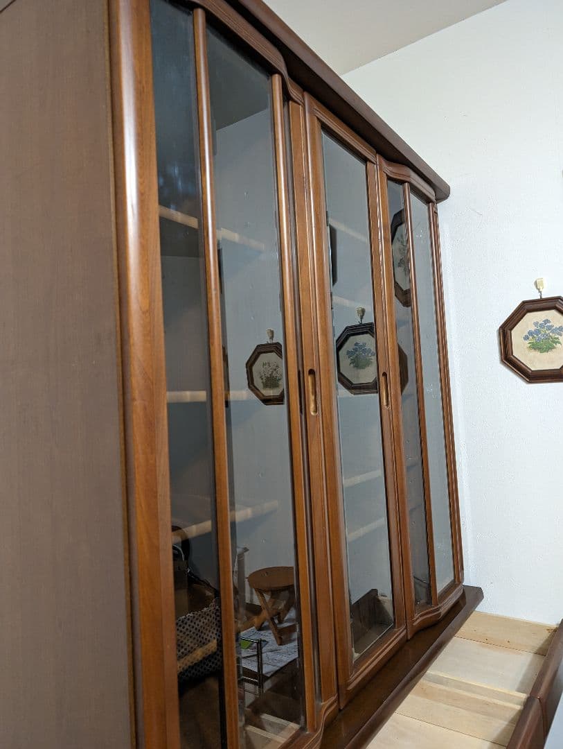 120cm幅 食器棚 ブラウン 引き出し 茶色