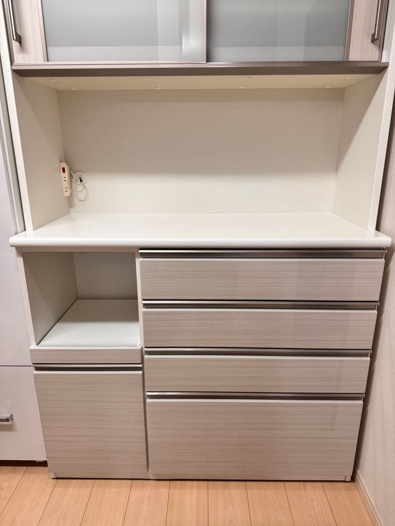 3/15日まで 食器棚 キッチンボード 120 ホワイト【直接取引可／新座市】