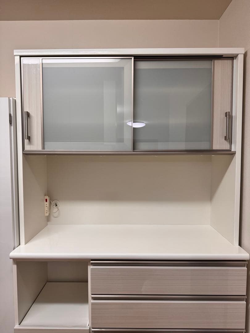 3/15日まで 食器棚 キッチンボード 120 ホワイト【直接取引可／新座市】