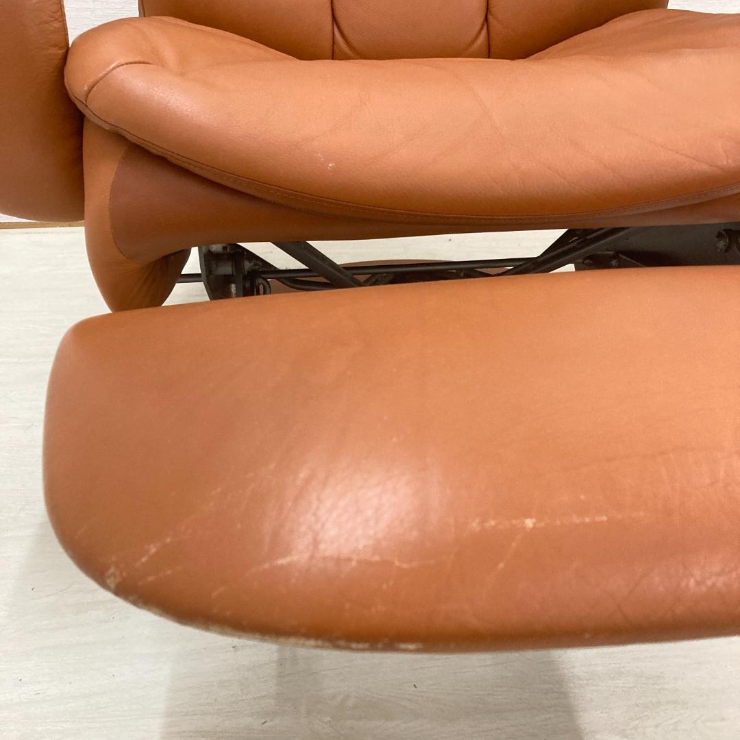 【カリモク】本革　リクライナー　回転　リクライニングソファ　パーソナルチェア