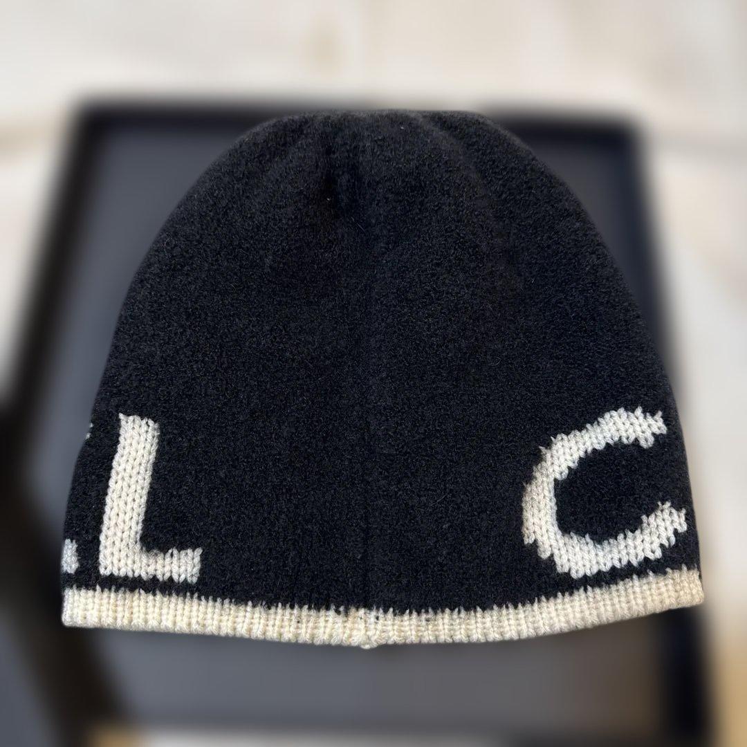 CHANEL シャネルニット帽 黒/白
